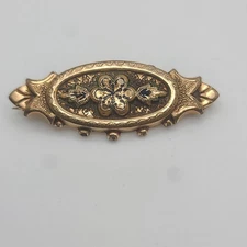 Vintage Victorian Brooch Gold Filled Repousse Art Deco