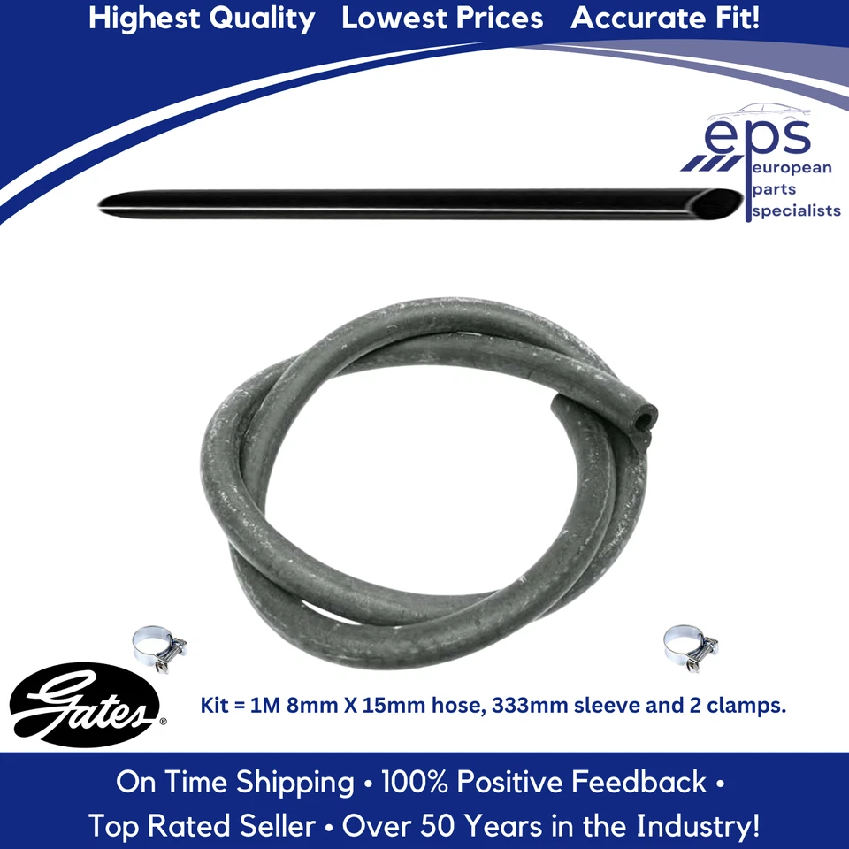 Kit de manguera respirador tanque de desbordamiento de radiador Mercedes 1973-91 con funda y abrazaderas Foto 2 de 4