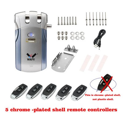 Remote Control Lock 433Mhz Door lock Invisible Deadbolt With 5Chrome plated Lot