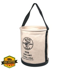 Klein Tools 5109 Canvas Tool Bucket Wide Opening Black Bottom