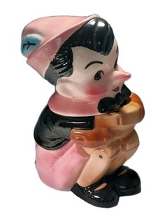 Vintage 1950's PINOCCHIO Cookie Jar SCARCE California Originals PINK Version