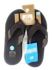 Reef Men's Santa Ana Cushion Comfort Flip Flops Size 9-BROWN-NWT!
