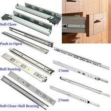 Pair 182-700mm Draw Rail Metal Drawer Slides Draw Runners Cabinet Kitchen Rails