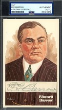 Ed Barrow PSA DNA Coa Signed Perez Steele Cut Postcard Autograph