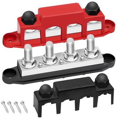 400A Bus Bar 12V 5/16'' Power Distribution Block Automotive Busbar Terminal Bl...