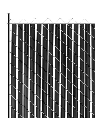 Chain Link Fence Privacy Slats Double-Wall with Wings for 8' High Fence Black