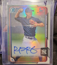 2015 Bowman Chrome Refractor Rob Refsnyder Rookie Auto /499 Yankees Card. rookie card picture