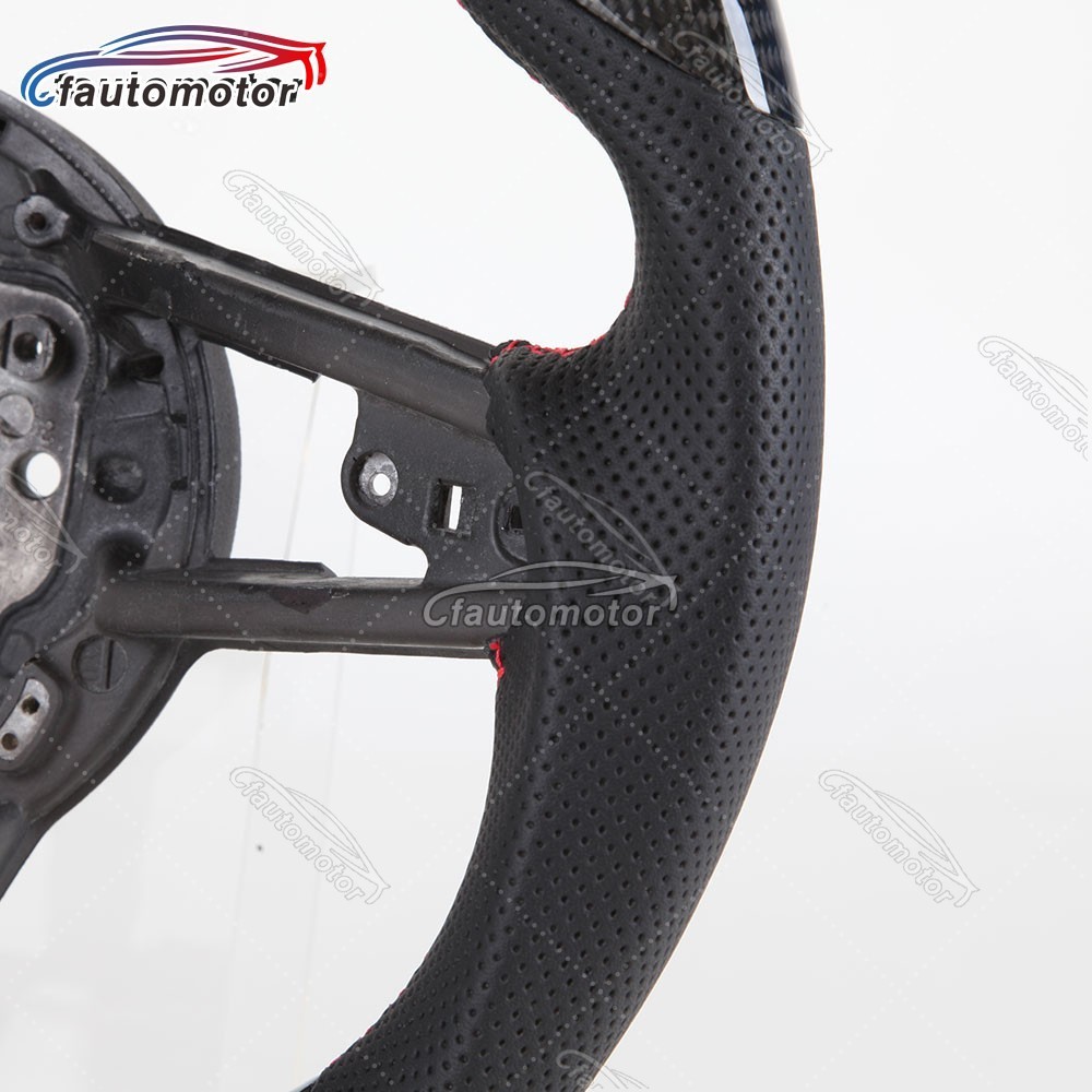Real Carbon Fiber LED Steering Wheel Black Leather For Audi R8 TT TTS TTRS 16-23