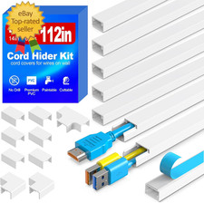 112In Cord Hider Kit, Cord Covers for Wires on Wall, Premium One-Cord Cable Hide