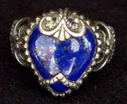 Vtg RELIOS CAROLYN POLLACK Southwestern Sterling Silver Lapis Lazuli Sz 10 Ring