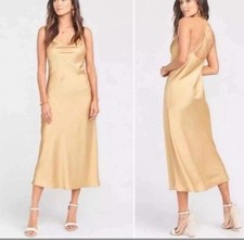 NWT Show Me Your Mumu Verona Cowl Dress Formal creme Color Sz M Silky Formal y2k