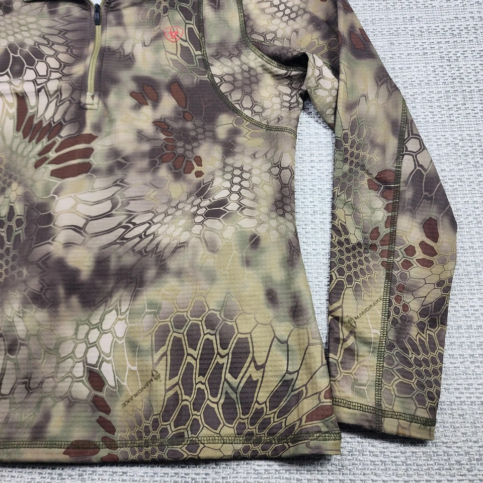AriatTEK Cold Series Shirt Womens Large Mandrake Camo 1/4 Zip Hunting Pullover - Image 2 of 4