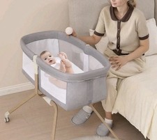 Bedside Crib, Quick Fold, Travel-Friendly, Breathable Mesh, Adjustable Angle NIB
