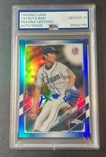 2021 Topps Chrome NPB Tatsuya Imai Blue Refractor /150 PSA 10 Auto RC Rookie #14