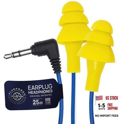 Basic Earplug Headphones Earplug-Earbud Hybrid 25 dB Noise Yellow (3.5 mm)