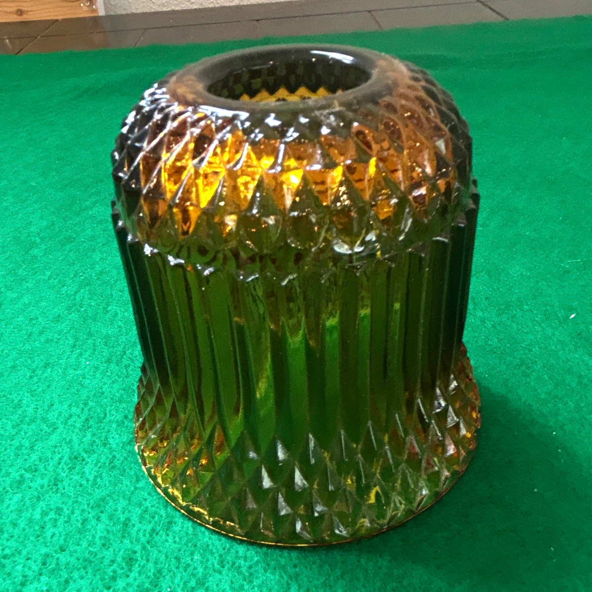ライト・ランタン Amber Diamond pattern Lamp Shade Vintage Amber