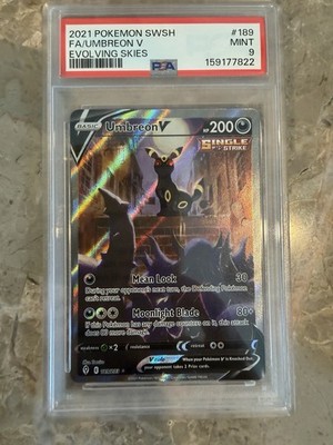 POKEMON UMBREON V 189/203 ALTERNATE FULL ART SWSH EVOLVING SKIES 2021 PSA 9