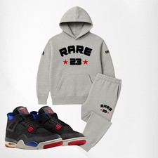 Men's Grey Sweatsuit RARE 23 Tracksuit Hoodie Joggers Set To Match Jordan 4 Rare