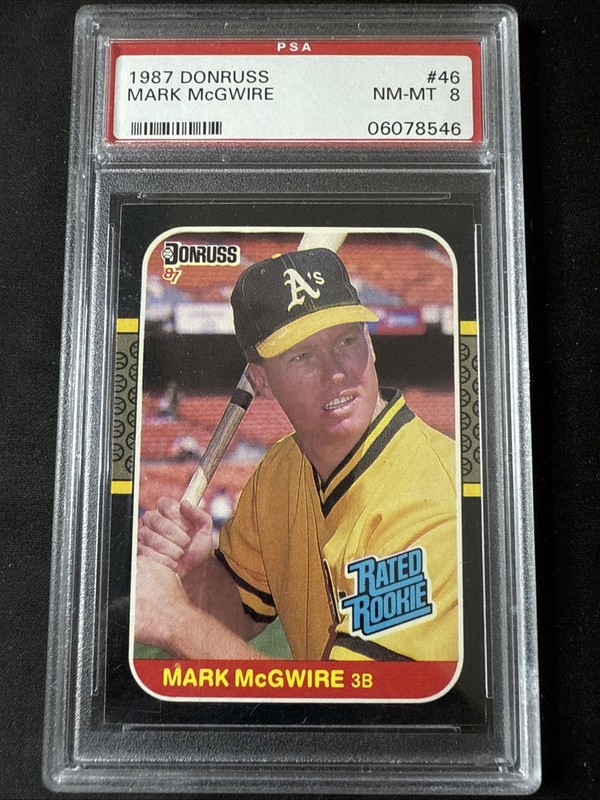 1987 Donruss Mark McGwire PSA 8 Oakland Athletics #46 Rookie Card