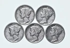 High Grade Lot 1938 1939 1936 1936 1939 Mercury Dime Collection *350