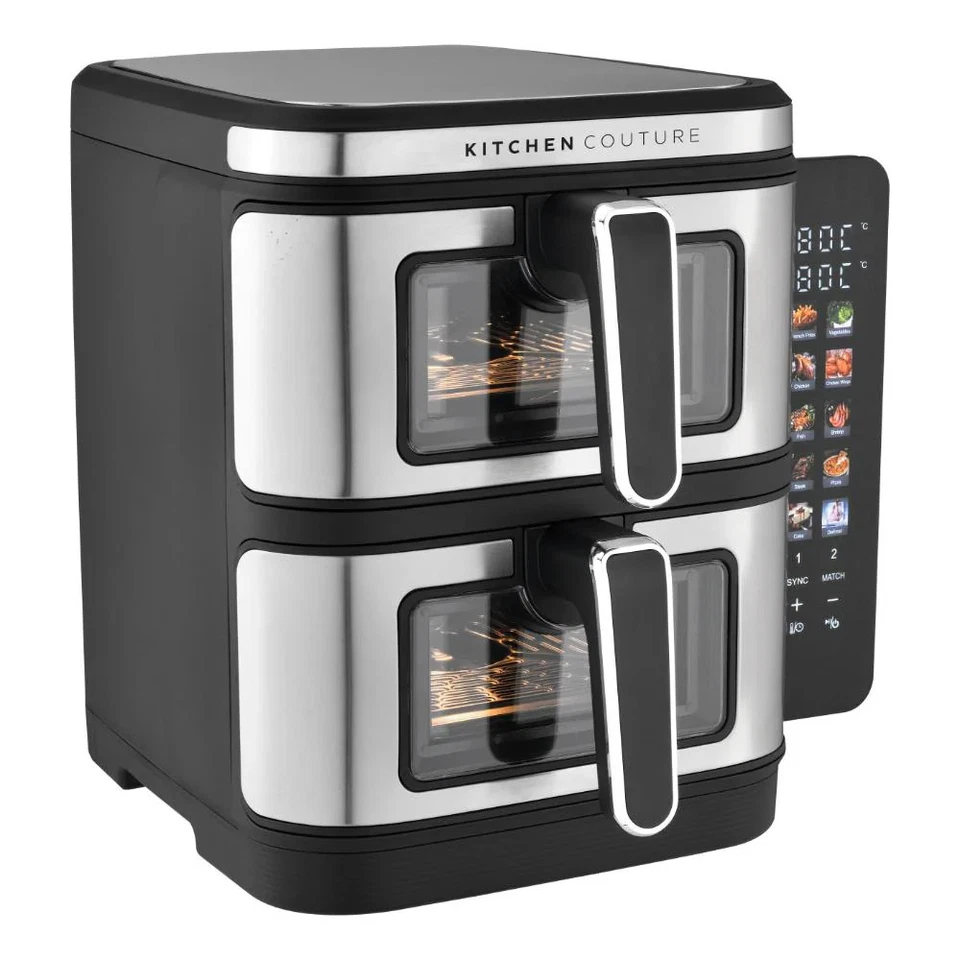 Kitchen Couture 11L Clear View Vertex Dual Draw Air Fryer