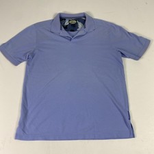 Tommy Bahama Polo Shirt Mens Medium Purple Solid Pima Cotton Blend Short Sleeve