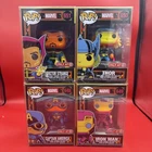 Funko Pop Marvel Black Light LOT of 4 Captain America,Thor,Dr. Strange ,Iron Man
