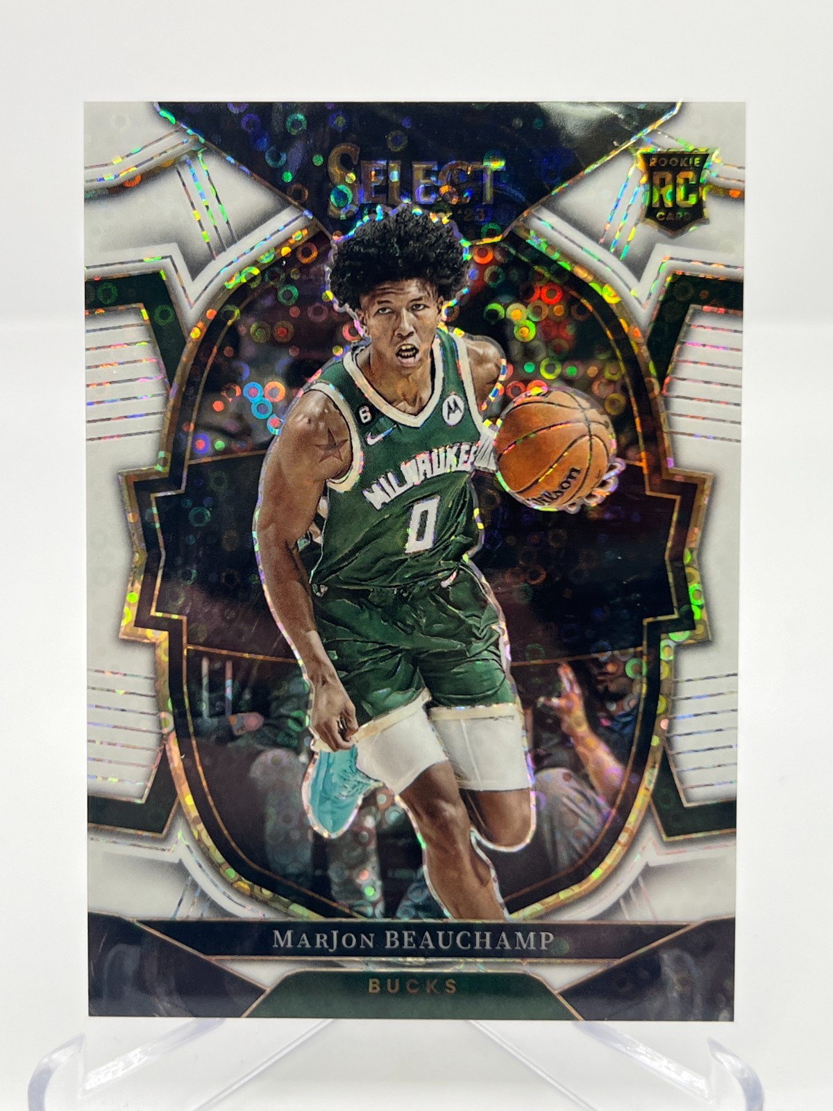 2022-23 PANINI SELECT MARJON BEAUCHAMP RC 31/75 WHITE DISCO NO. 75 BUCKS