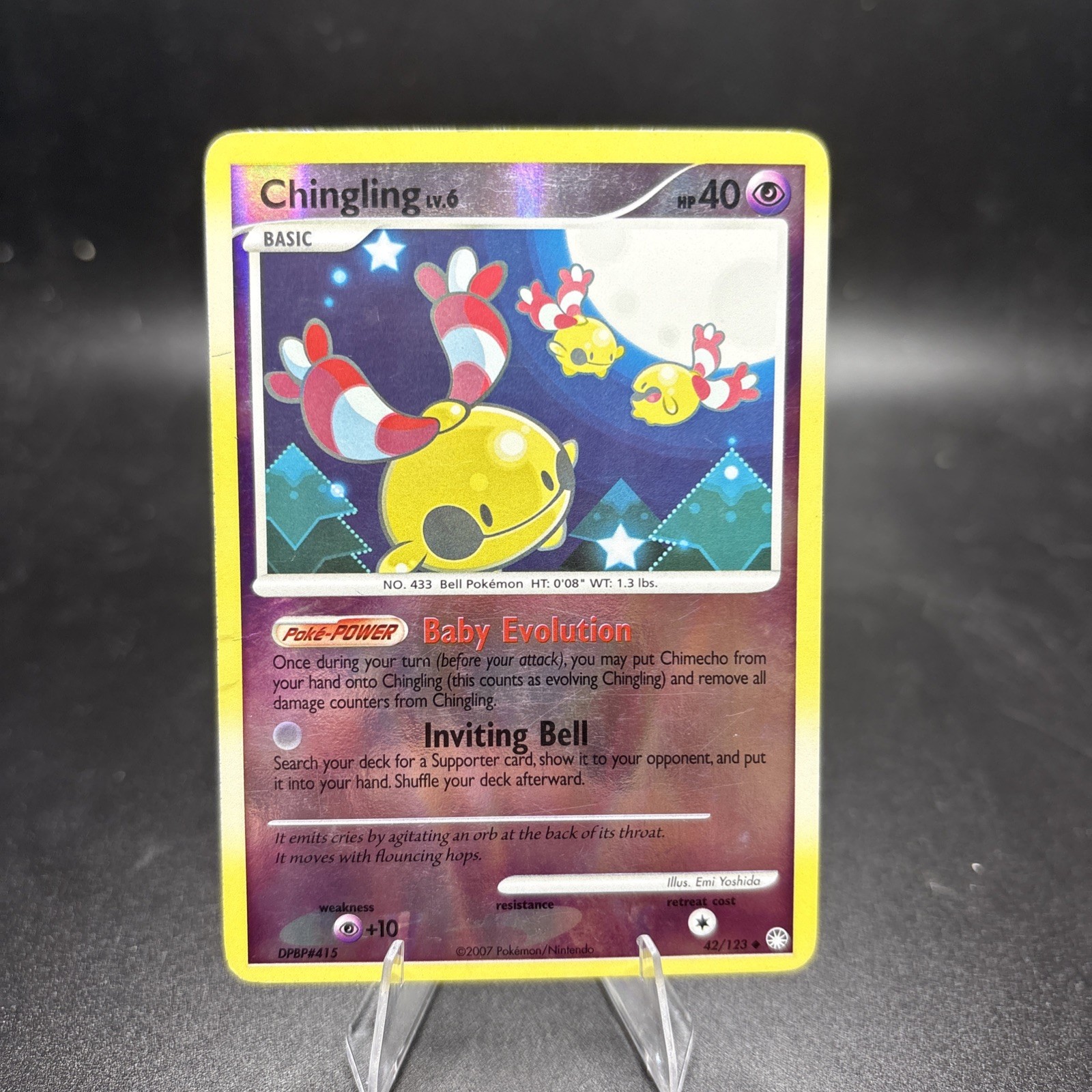 Pokémon Chingling 42/123 Mysterious Treasures Reverse Holo 2007 MP -j