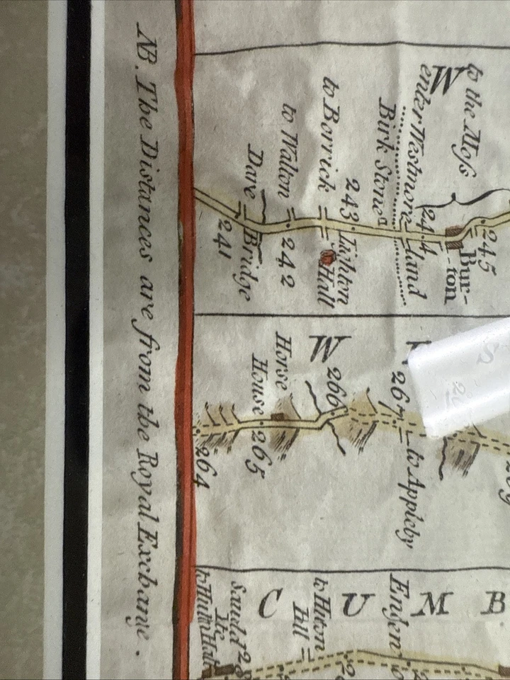 1766 ribbon road map london  to carlisle  gentleman’s magazine  1766 - Image 2 of 4