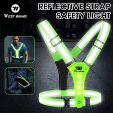 Adjustable Safety Reflective Vest Night Running Light Cycling Vest S