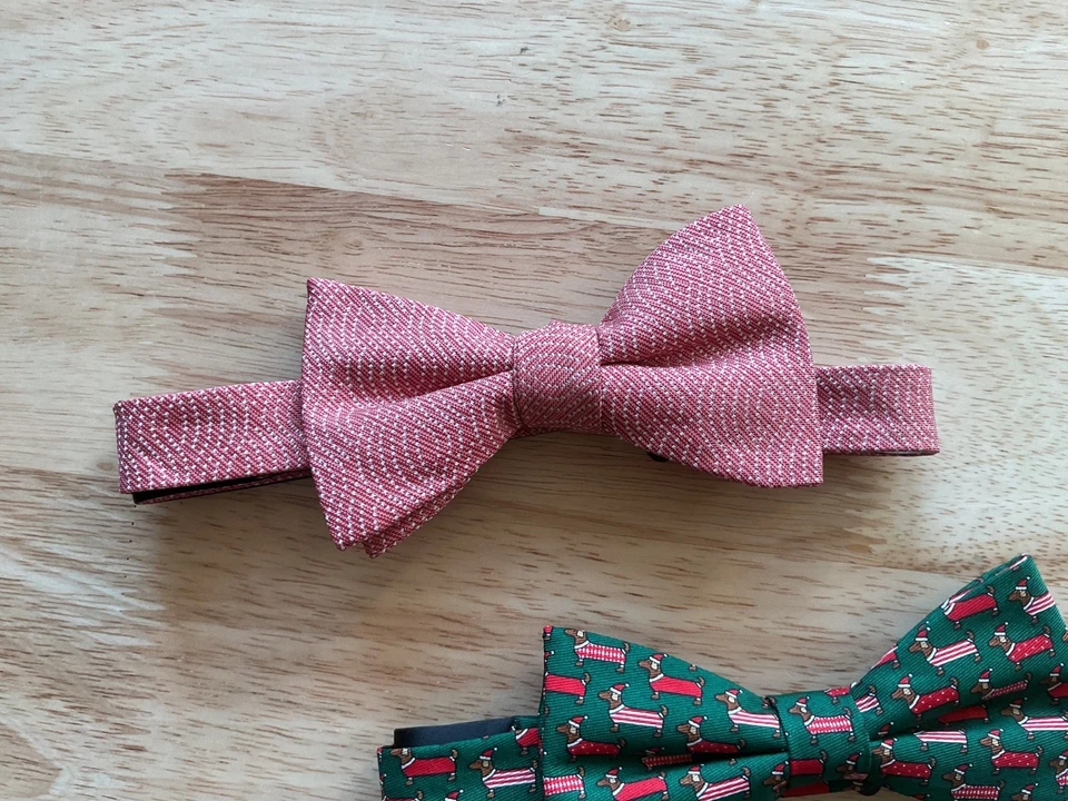 Lot x3 Men Pre-tied Bow Ties Green Christmas dachshund Dog Rainbow Pride Red - Image 4 of 4