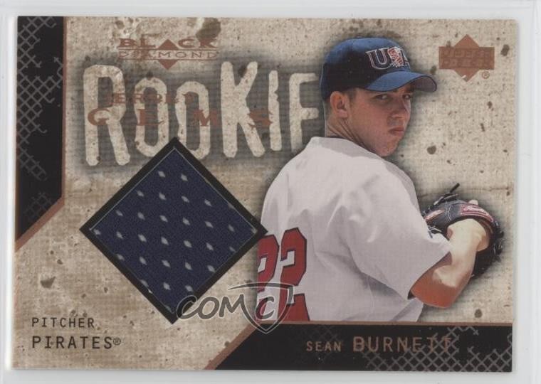 2000 Upper Deck Black Diamond Rookie Edition Jersey Gems Sean Burnett RC b1g