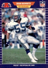 1989 Pro Set #391a Brian Bosworth Seattle on front