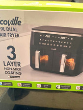Scoville 9L Dual Digital Air Fryer 12 Programmes Touchscreen Non-Stick 1800W