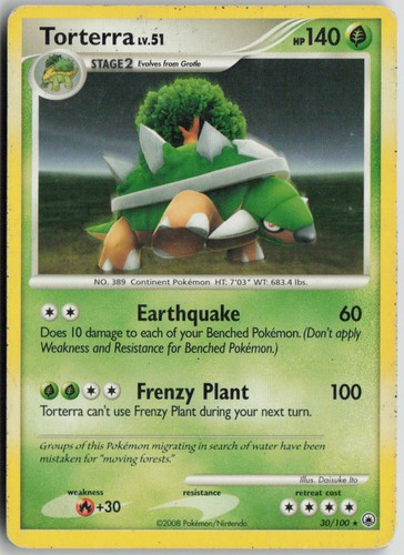 Torterra 30/100 Rare Majestic Dawn Pokemon Moderately Played