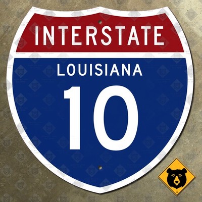 Louisiana Interstate route 10 highway marker road sign New Orleans 18x18