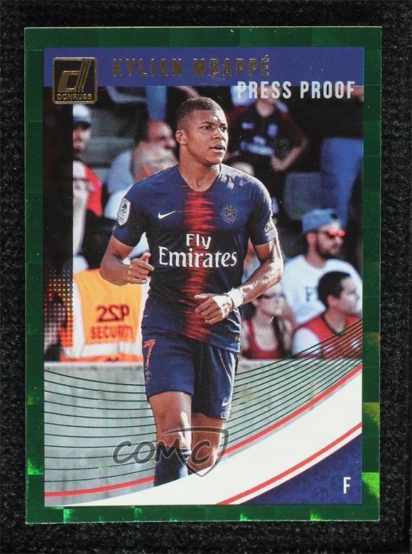 2018-19 Panini Donruss Press Proof Green Kylian Mbappe #53 z1b