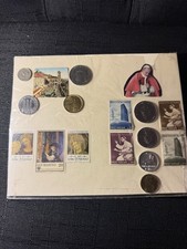 VATICAN CITY SOUVENIR COIN AND POSTAGE STAMP COLLECTION MINT CONDITION