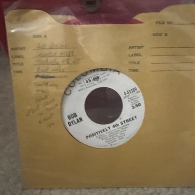 BOB DYLAN ''Positively 4th Street'' 45 Columbia PROMO Red Wax VG++ HEAR