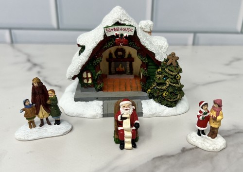 2004 Hawthorne Village Weihnachtszubehör Santa's House 4 Teile