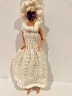 Vintage 70’s Barbie Crochet White Knit Dress & Headpiece