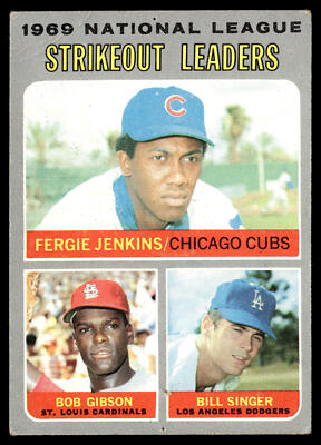 1970 Topps Strikeout Leaders (Fergie Jenkins / Bob Gibson / Bill Singer) #71