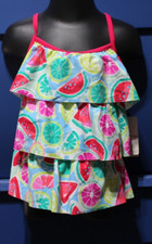 Tommy bahama Girl's Flounce Ruffle Tankini two piece binki set watermelon sz 4