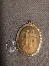 Vtg Necklace Pendant Cameo Type