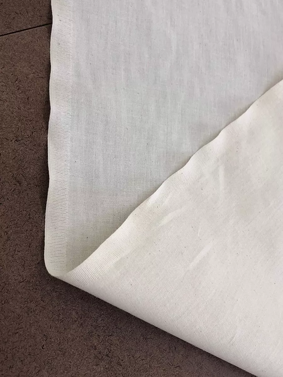 100% cotton muslin fabric - 62 inches (157 cm) wide unbleached muslin  cloth - cotton muslin fabric by yard - natural muslin fabric, 1 continuous  yard 