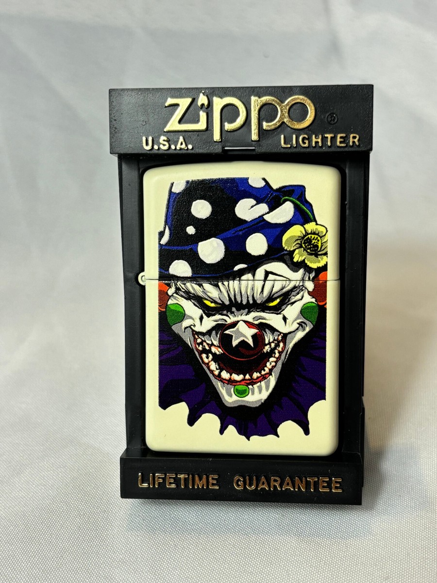 2009 Zippo Lighter EVIL CLOWN Painted Lighter Bradford Pa USA