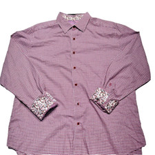 Robert Graham Flip Cuff Shirt Mens XL Geometric Button Down Long Sleeve Casual