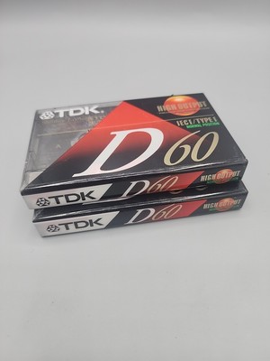2 TDK D60 IECI/TYPE I High Precision Normal Position Cassette Tapes Sealed 