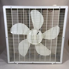 Vintage Galaxy by Lasko Box Fan 3 Speed Metal Original Box Tested Model 3713 USA